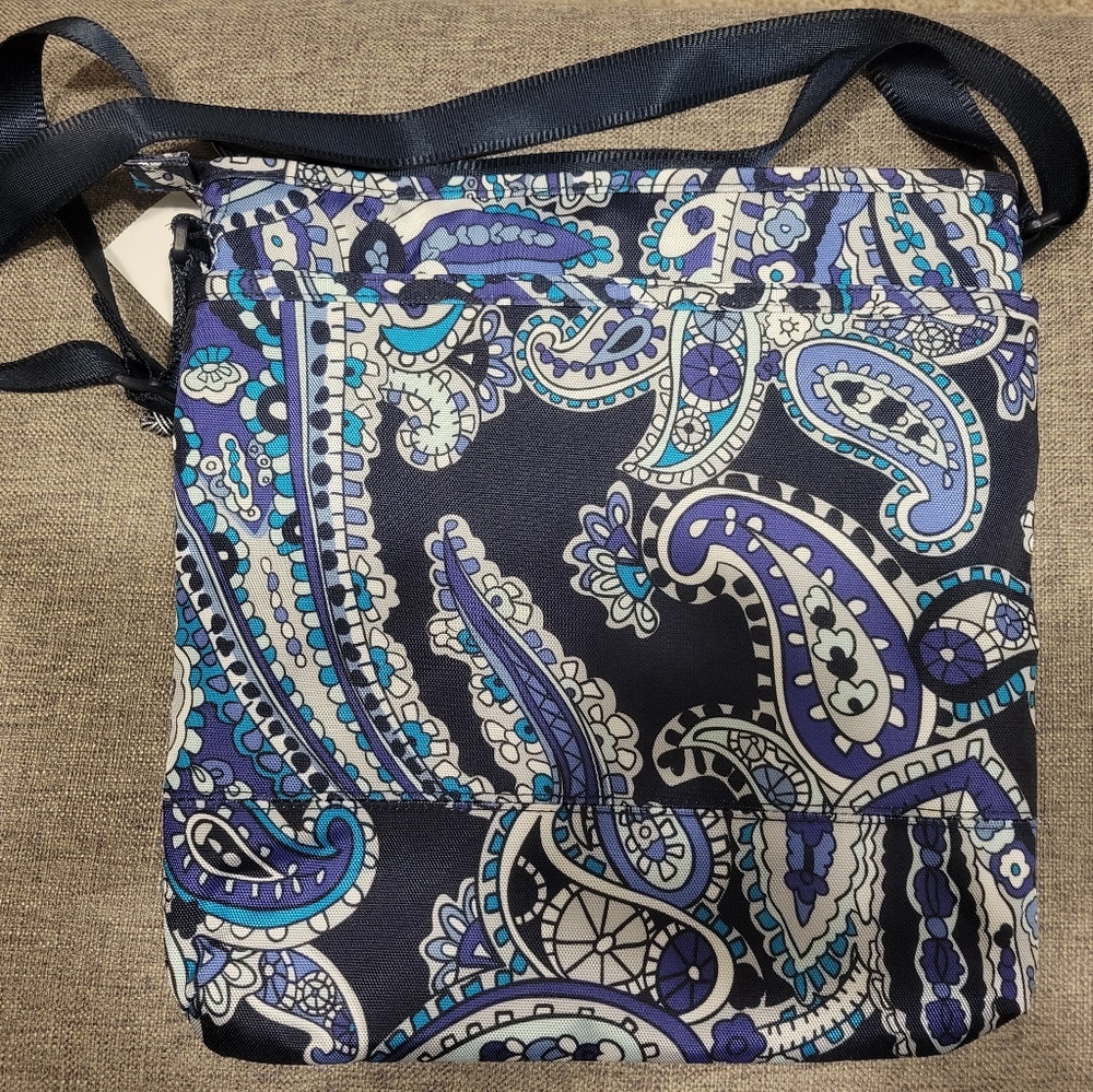 NWT Vera Bradley Lighten Up Slim Crossbody - Deep Night Paisley